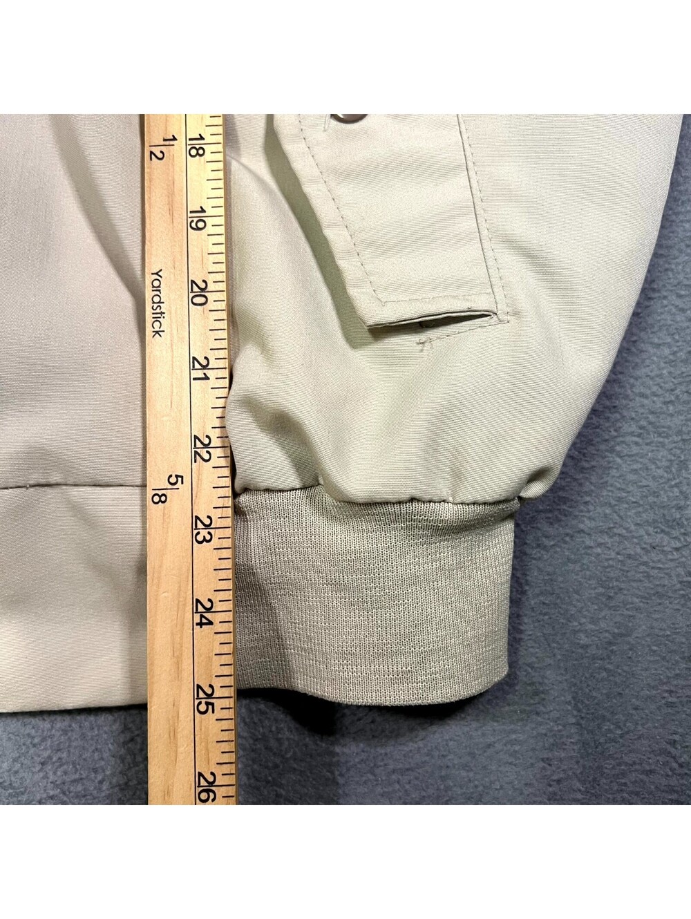 Vintage American Jac Jacket Tan Mens L Bomber Full Zip Plaid Lined Windbreaker - Picture 2 of 8